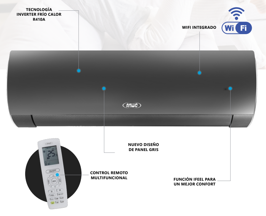 Split Muro Anwo Inverter Cool Design 9.000 BTU GES9ECO-INV-CD