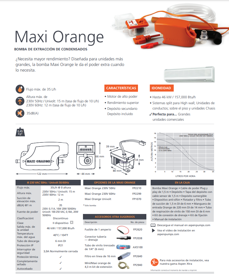 Bomba de Condensado Maxi Orange 35 lt/h