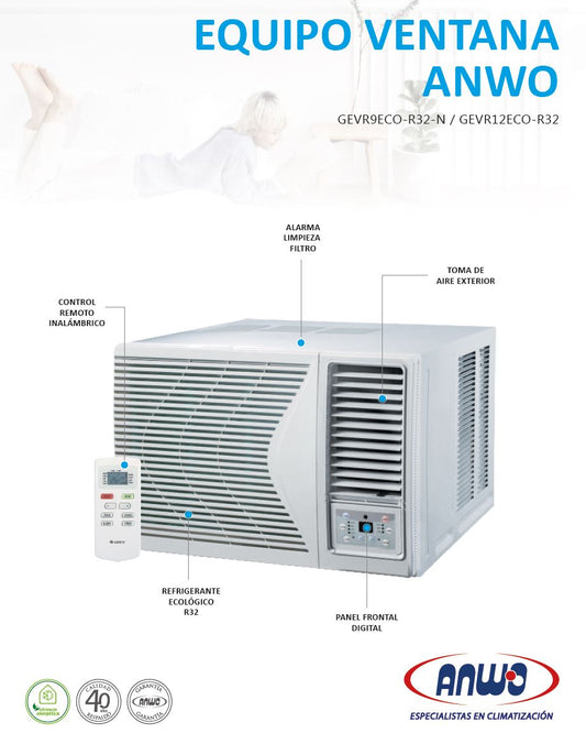 Ventana Anwo 9.000 BTU GEVR9ECO-R32-N Ventana Anwo 9.000 BTU GEVR9ECO-R32-N