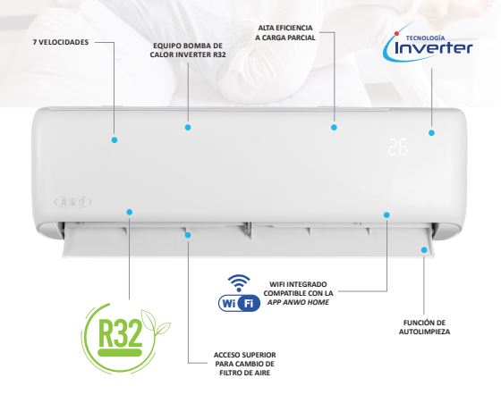 Split Muro Anwo Inverter 9.000 BTU GES9ECO-INV-R32 – FRIOCAF