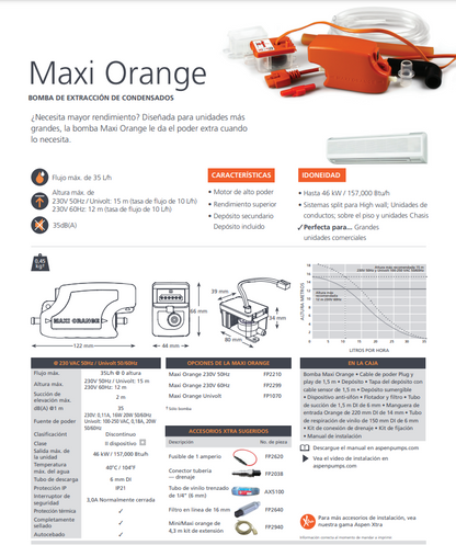 Bomba de Condensado Maxi Orange 35 lt/h