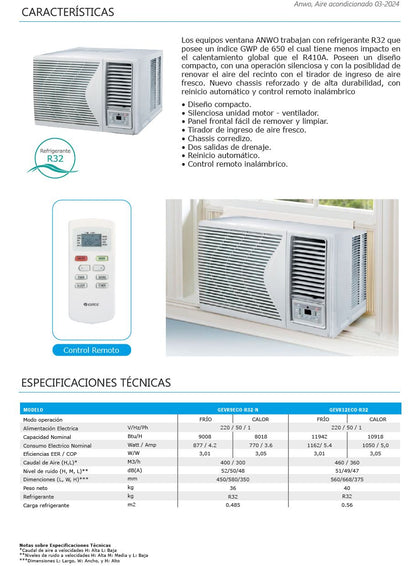 Ventana Anwo 9.000 BTU GEVR9ECO-R32-N