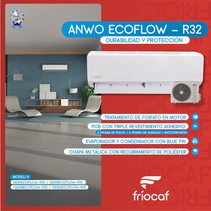 Split Muro Anwo Inverter EcoFlow 24.000 BTU GES24ECOFLOW-R32