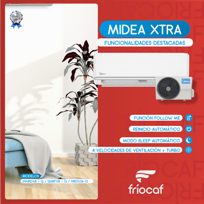 Split Muro Midea Inverter Xtra 9.000 BTU