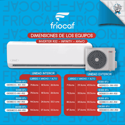 Split Muro Anwo Inverter Infinity 12.000 BTU GES12ECO-INV-R32