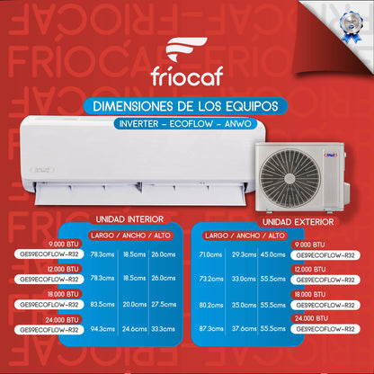 Split Muro Anwo Inverter EcoFlow 24.000 BTU GES24ECOFLOW-R32